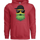 Tropical Swagger Bearded Cool Pineapple Character Hoodie RED - FRONT