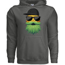 Tropical Swagger Bearded Cool Pineapple Character Hoodie CHARCOAL - FRONT