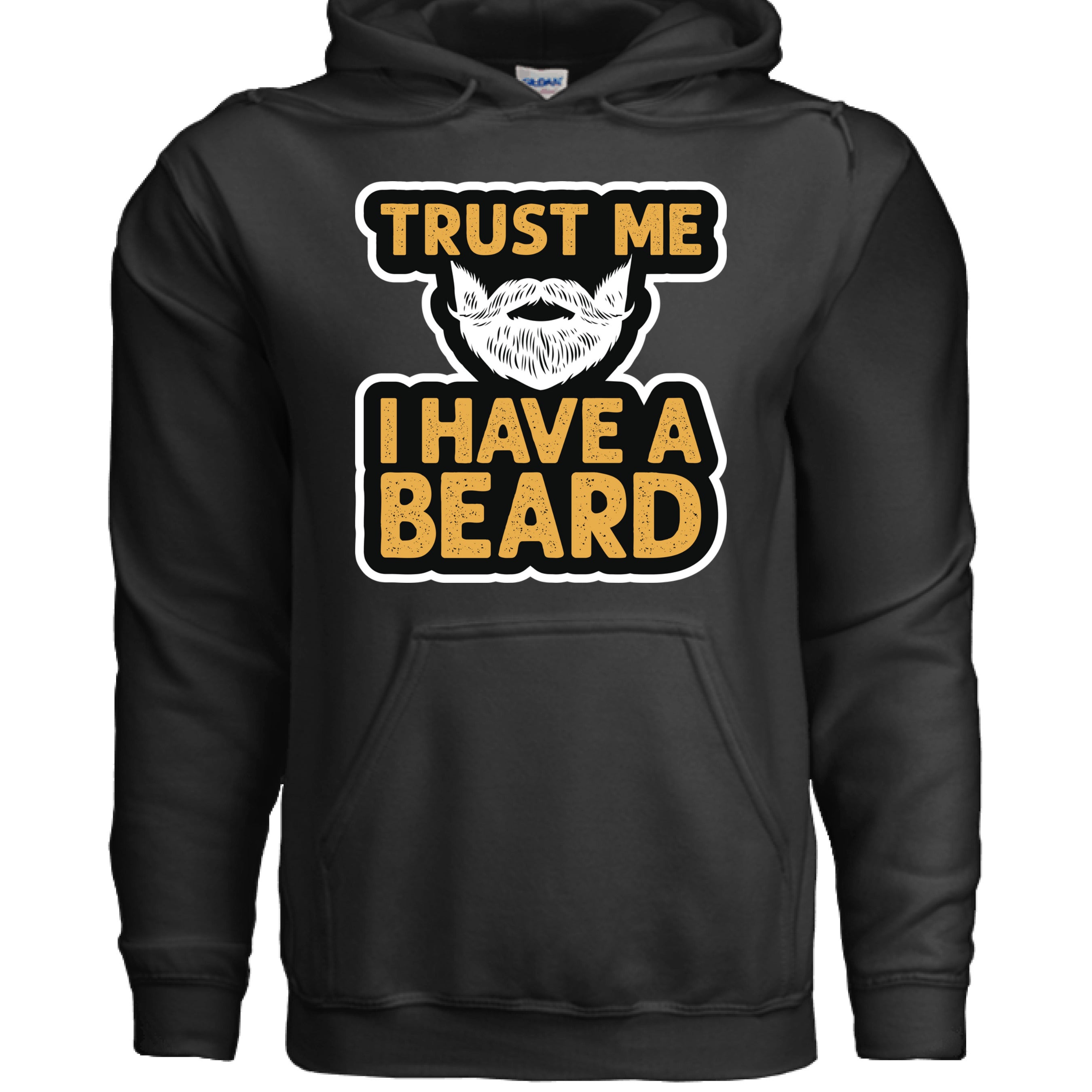 Trust Me I Have a Beard Humor Graphic Bearded Guy Hoodie BLACK - FRONT