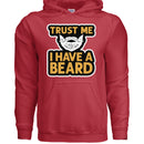 Trust Me I Have a Beard Humor Graphic Bearded Guy Hoodie RED - FRONT