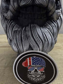 USA Bearded Skull Patriot 3 Inch Sticker