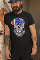 USA Bearded Skull Patriot Hanes Tee Shirt Great For 4th of July