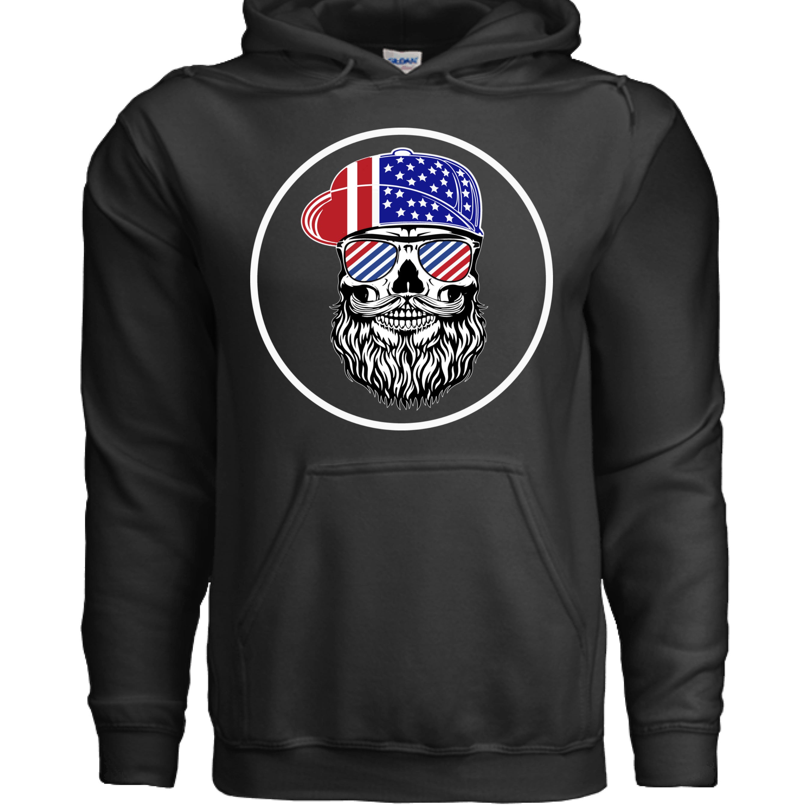 USA Bearded Skull Patriot Hoodies Great For 4th of July