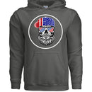 USA Bearded Skull Patriot Hoodies Great For 4th of July CHARCOAL - FRONT