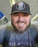 USA Bearded Skull Patriot Patch On Trucker Hat Great For 4th of July