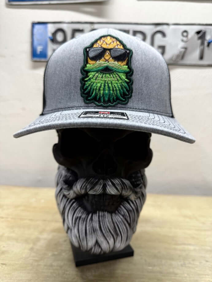 Upside Down Bearded Pineapple Guy On A Trucker Cap Front