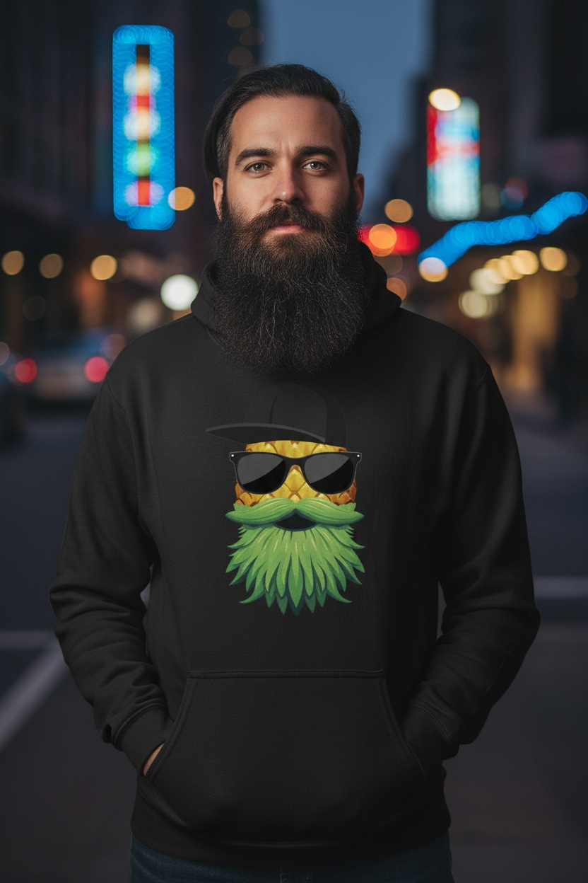 Upside Down Bearded Pineapple Hoodie Plays Well With Others