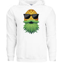 Upside Down Bearded Pineapple Hoodie Plays Well With Others WHITE - FRONT