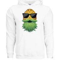 Upside Down Bearded Pineapple Hoodie Plays Well With Others WHITE - FRONT