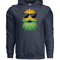 Upside Down Bearded Pineapple Hoodie Plays Well With Others NAVY - FRONT