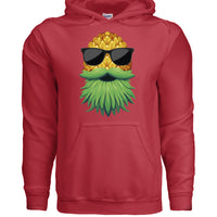 Upside Down Bearded Pineapple Hoodie Plays Well With Others RED - FRONT
