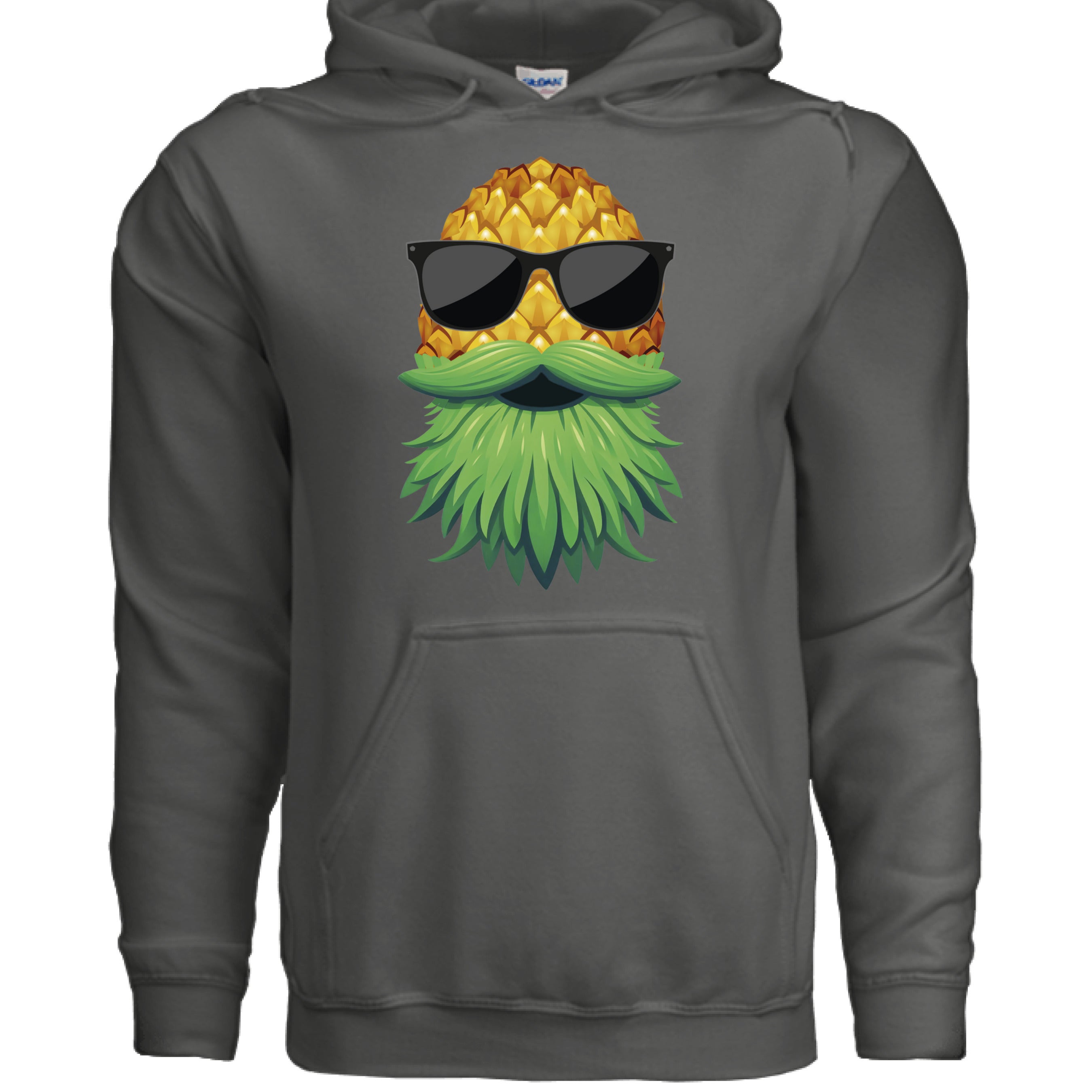 Upside Down Bearded Pineapple Hoodie Plays Well With Others CHARCOAL - FRONT