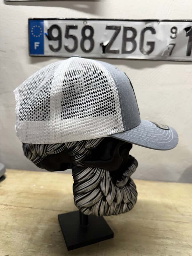 Upside Down Pineapple Beard Guy Trucker Hat Side 3