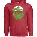 Weedman Beard Guy Hoodie – Bearded Skull Cannabis Graphic Hoodie for Chill Vibes & Bold Style  RED - FRONT