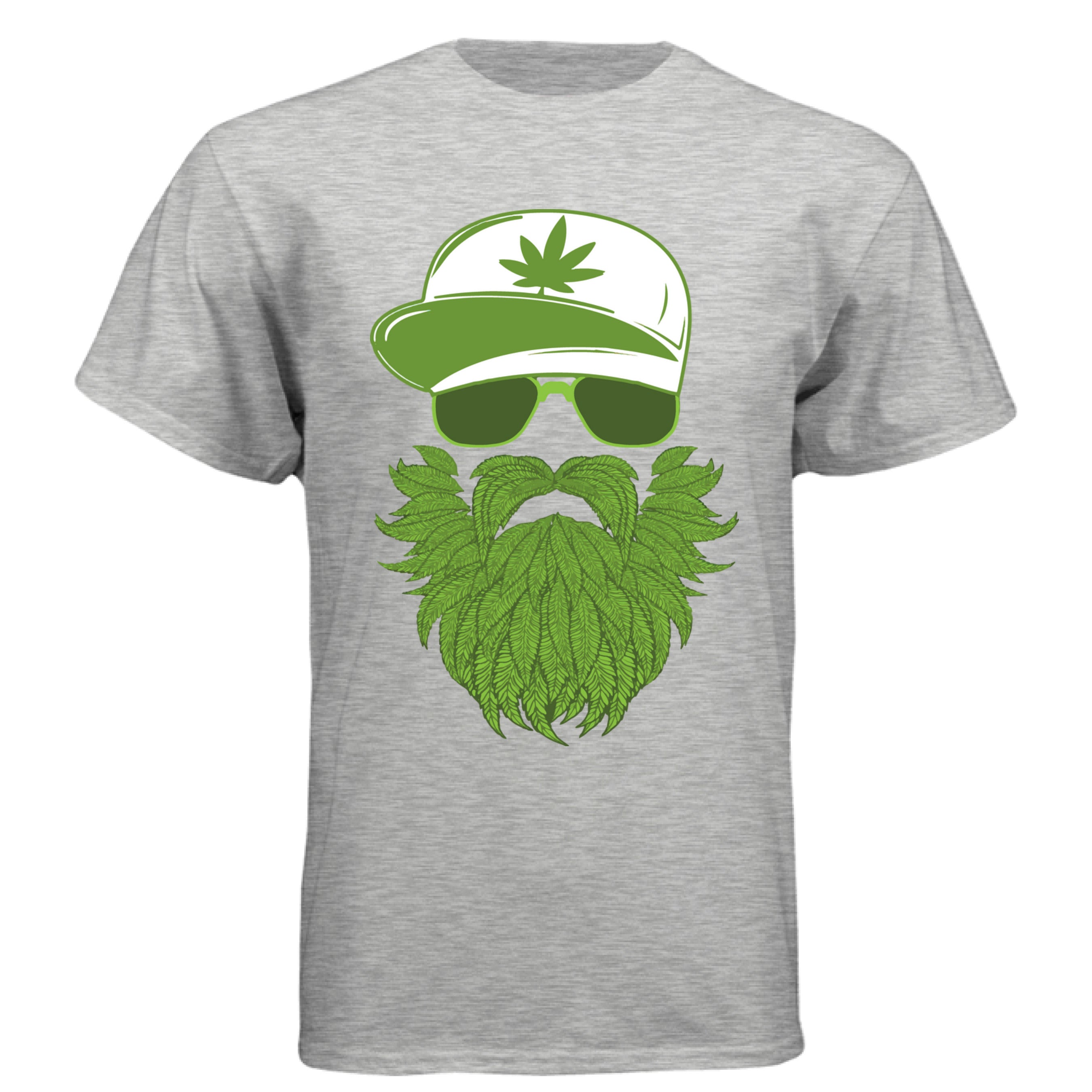 Weedman Beard Guy Tee Shirt – Bearded Skull Cannabis Graphic T-Shirt for Chill Vibes & Bold Style ASH - FRONT