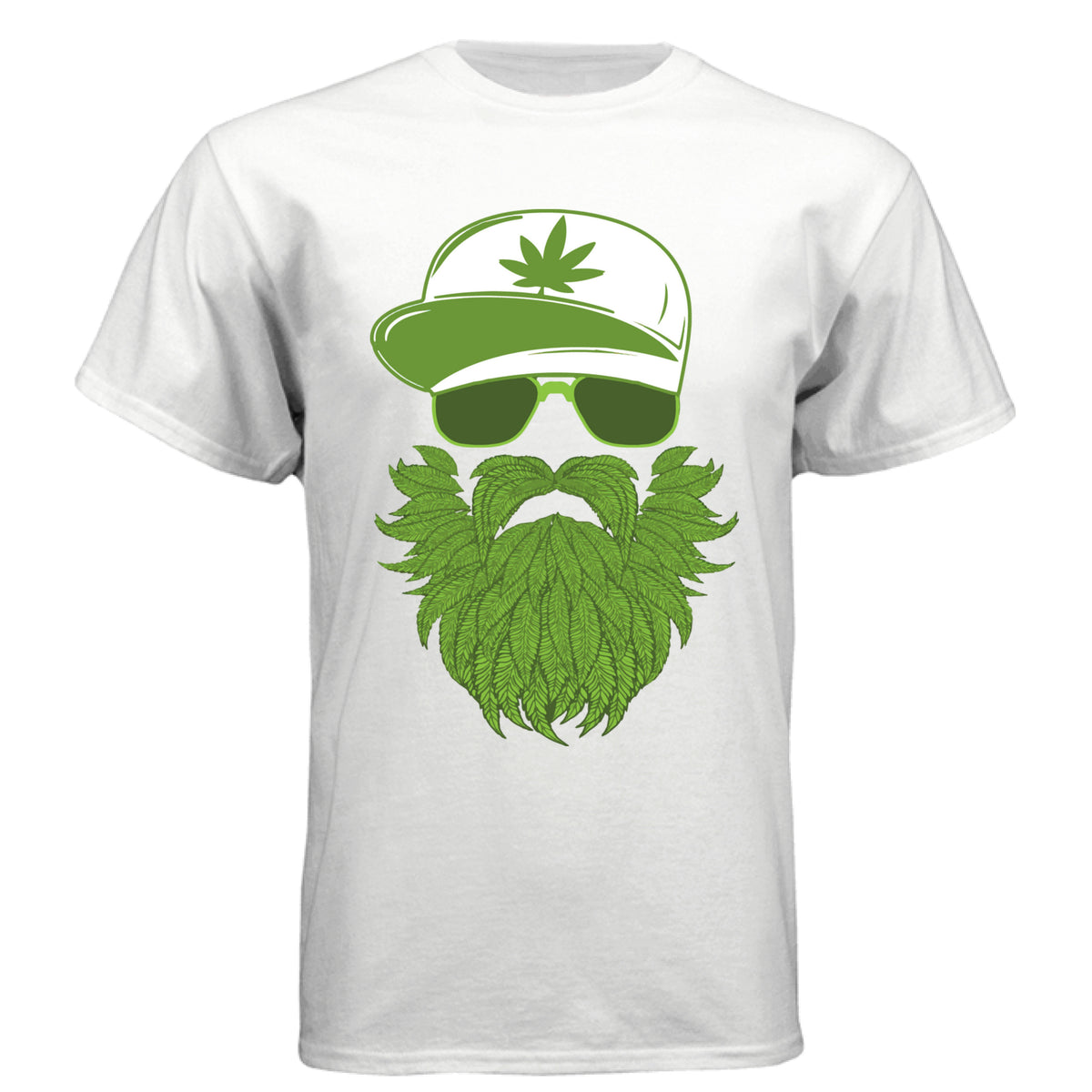 Weedman Beard Guy Tee Shirt – Bearded Skull Cannabis Graphic T-Shirt for Chill Vibes & Bold Style WHITE - FRONT