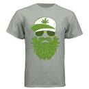 Weedman Beard Guy Tee Shirt – Bearded Skull Cannabis Graphic T-Shirt for Chill Vibes & Bold Style Stonewashed Green - FRONT