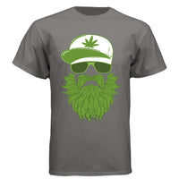 Weedman Beard Guy Tee Shirt – Bearded Skull Cannabis Graphic T-Shirt for Chill Vibes & Bold Style Oxford Grey - FRONT