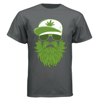 Weedman Beard Guy Tee Shirt – Bearded Skull Cannabis Graphic T-Shirt for Chill Vibes & Bold Style CHARCOAL HEATHER - FRONT