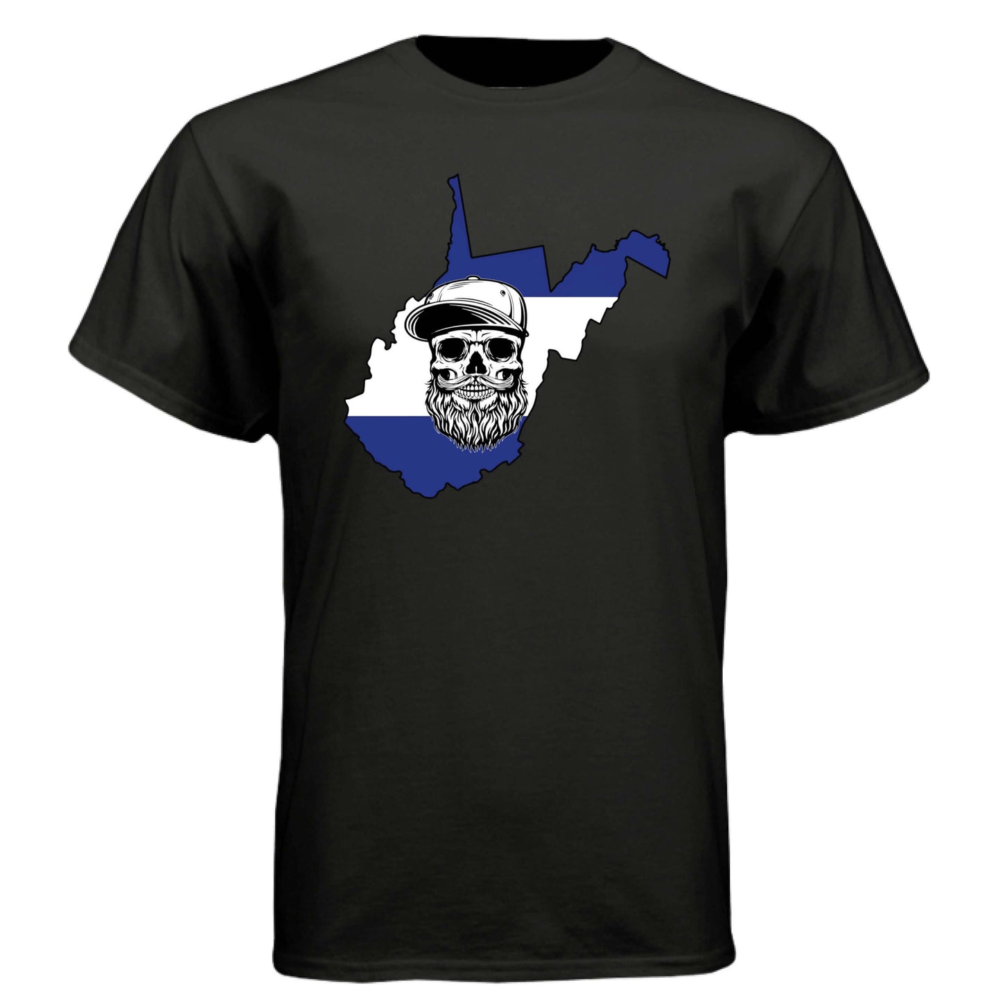 West Virginia Bearded Skull Tee – Mountain Pride Meets Bearded Power