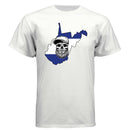 West Virginia Bearded Skull Tee – Mountain Pride Meets Bearded Power WHITE - FRONT