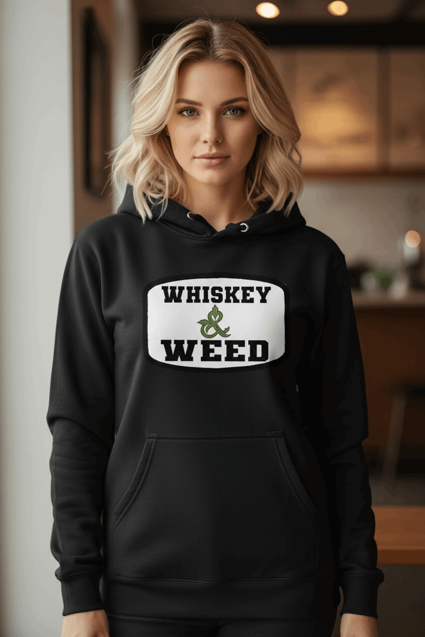 Whiskey and Weed Hanes Ladies Hoodie