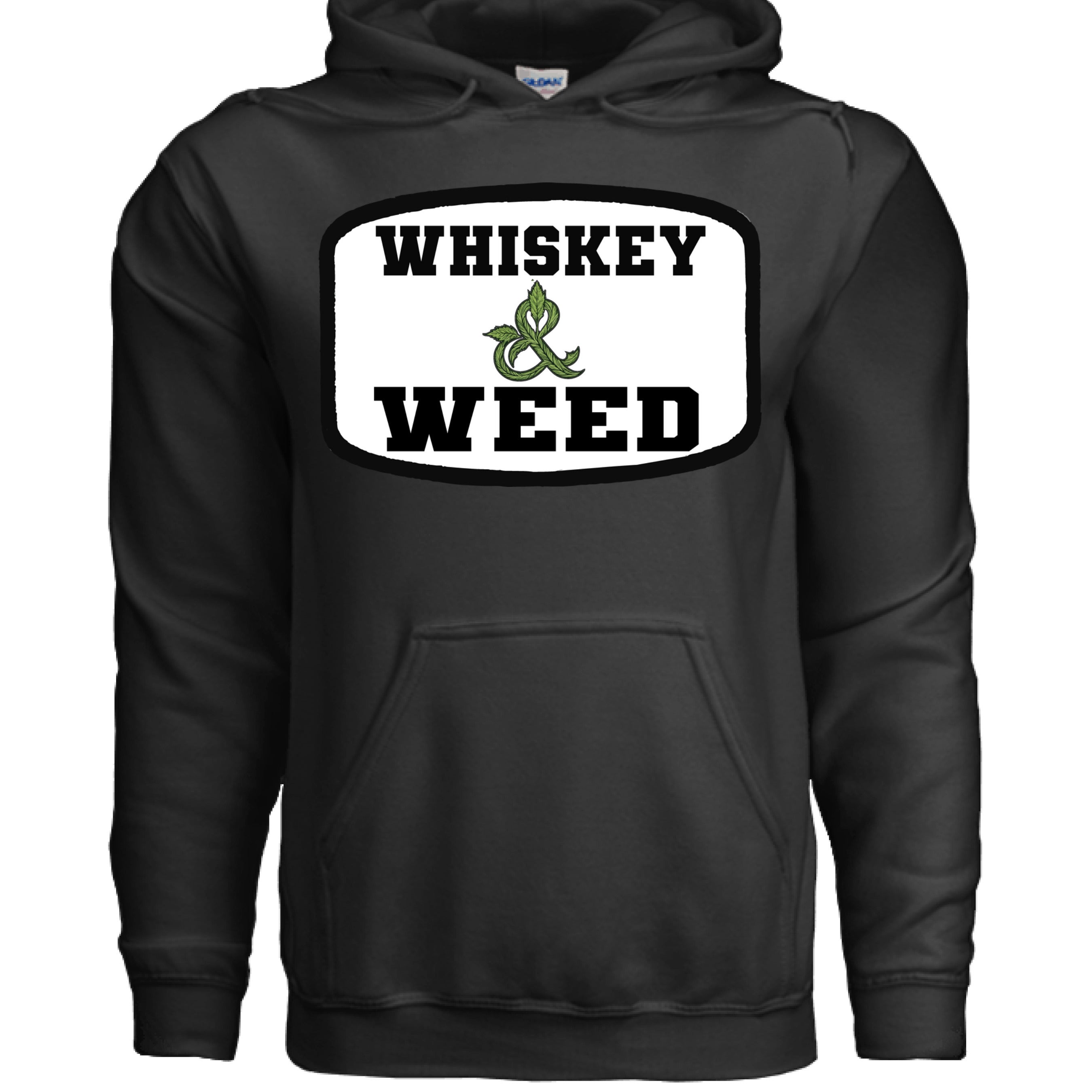 Whiskey and Weed Hanes Guys Hoodie BLACK - FRONT