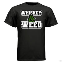 Whiskey and Weed Hanes Guys Tee Shirt BLACK - FRONT