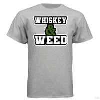 Whiskey and Weed Hanes Guys Tee Shirt LIGHT STEEL - FRONT