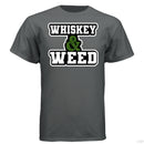 Whiskey and Weed Hanes Guys Tee Shirt CHARCOAL HEATHER - FRONT