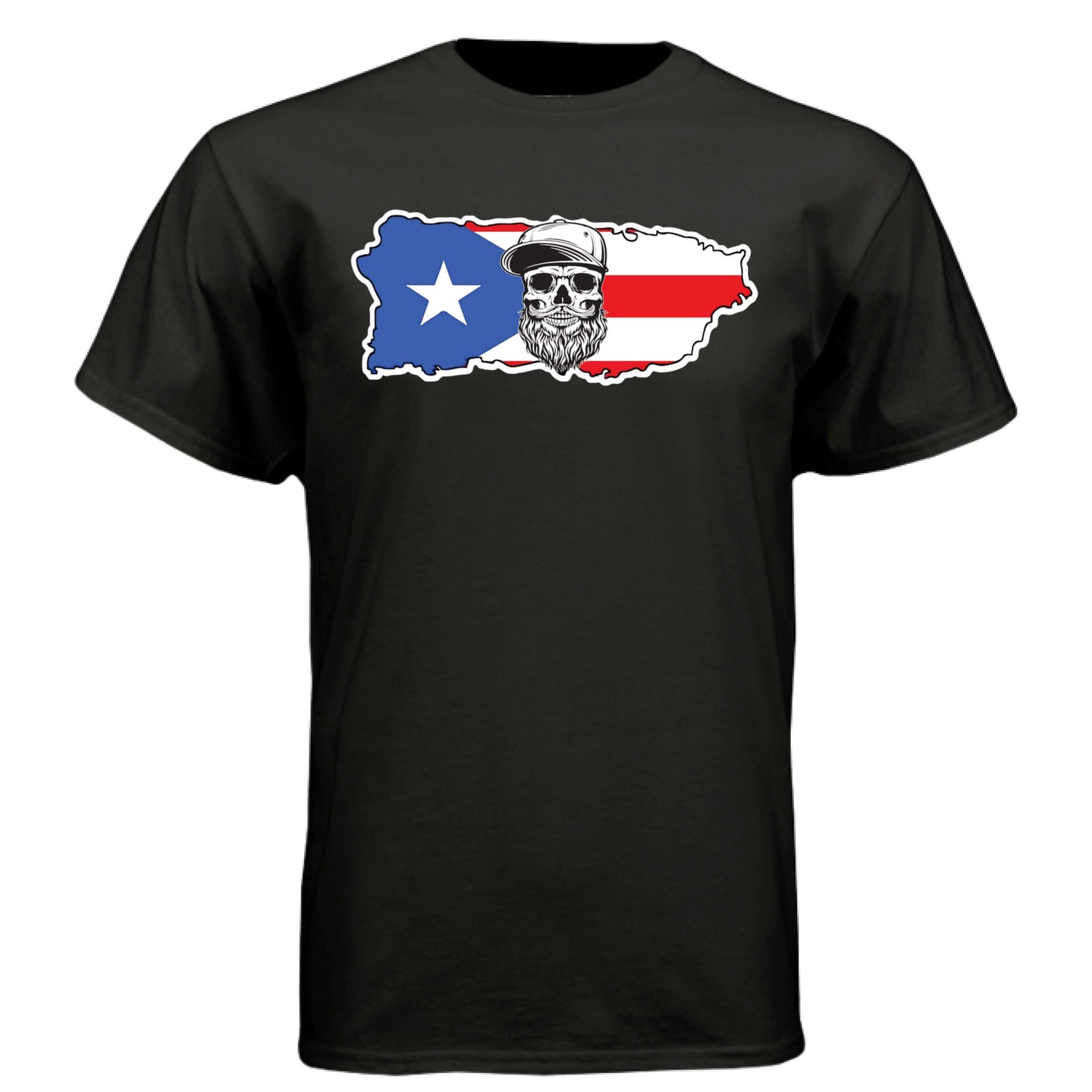 Puerto Rico Bearded Skull Tee – Island Pride, Bearded Power
