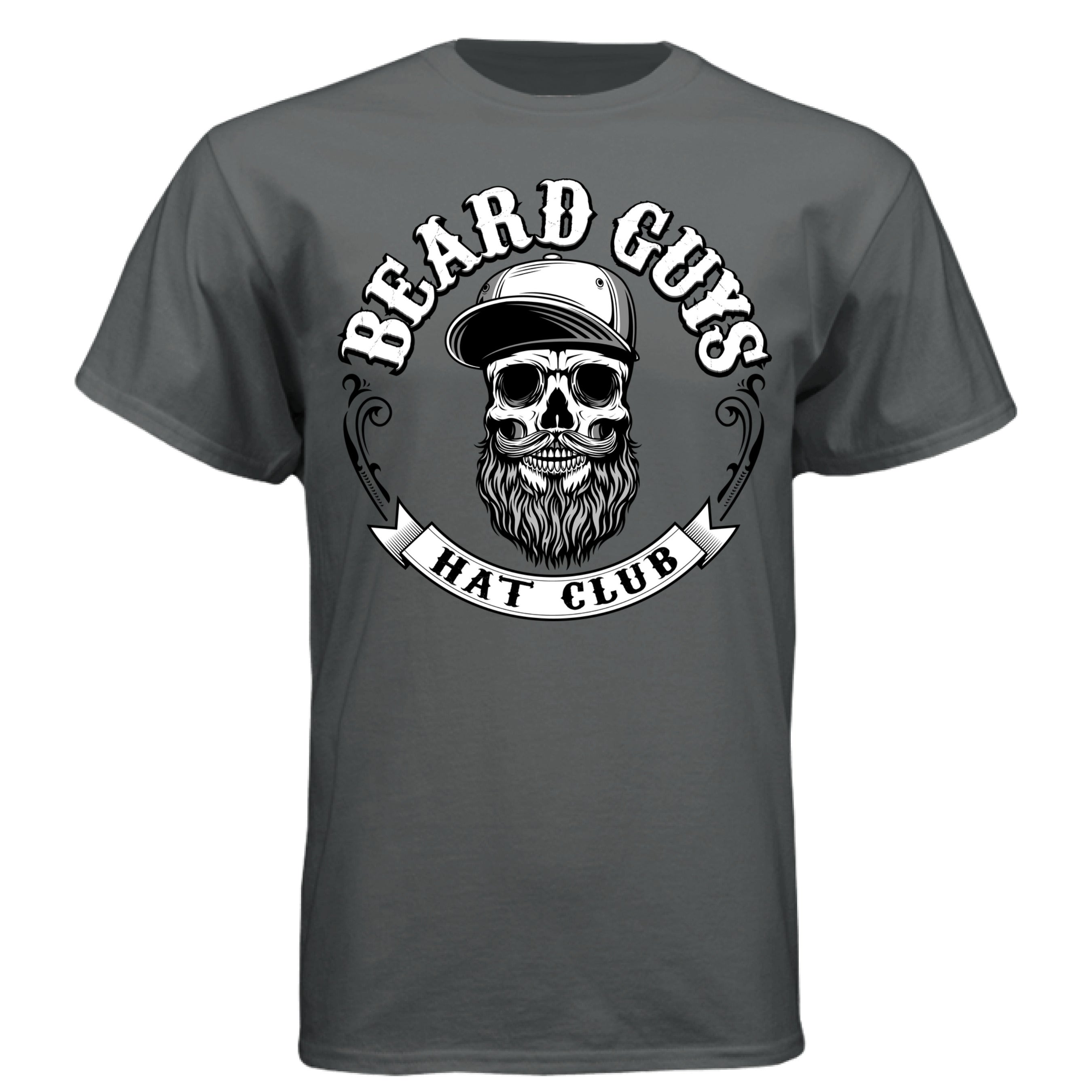 Beard Guys Hat Club Bearded Skull T-Shirt  Bearded Skull Streetwear Urban Tee  Beard Guys Hat Club Skull Logo T-Shirt