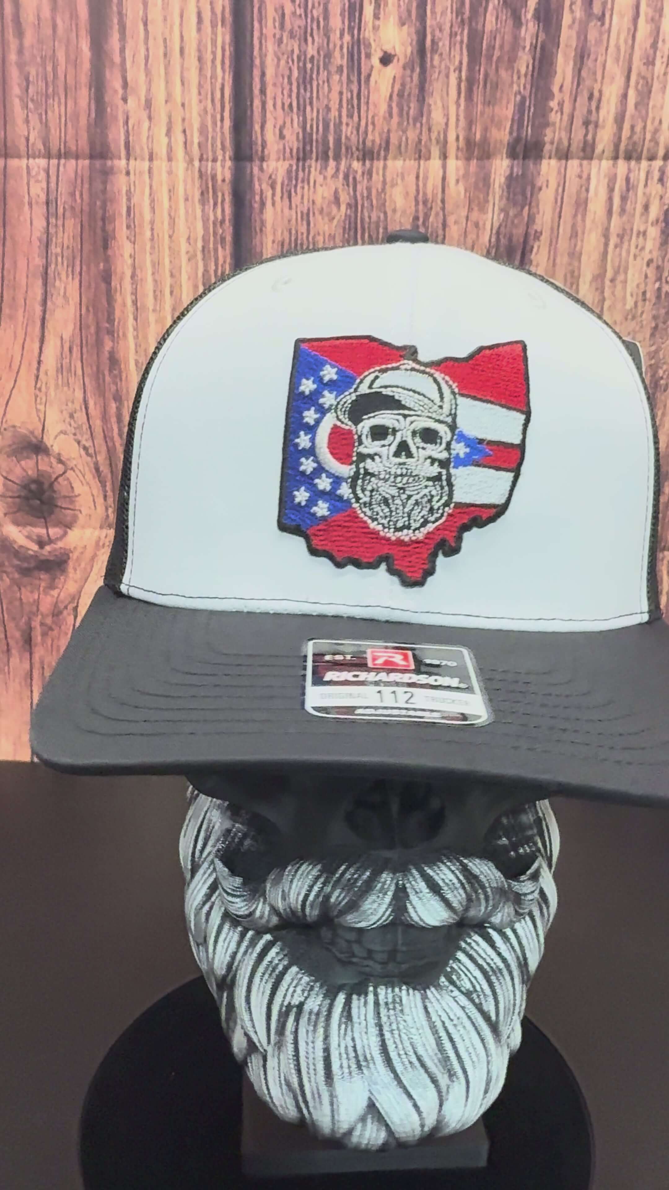 Ohio Bearded Skull State Flag Richardson Hat