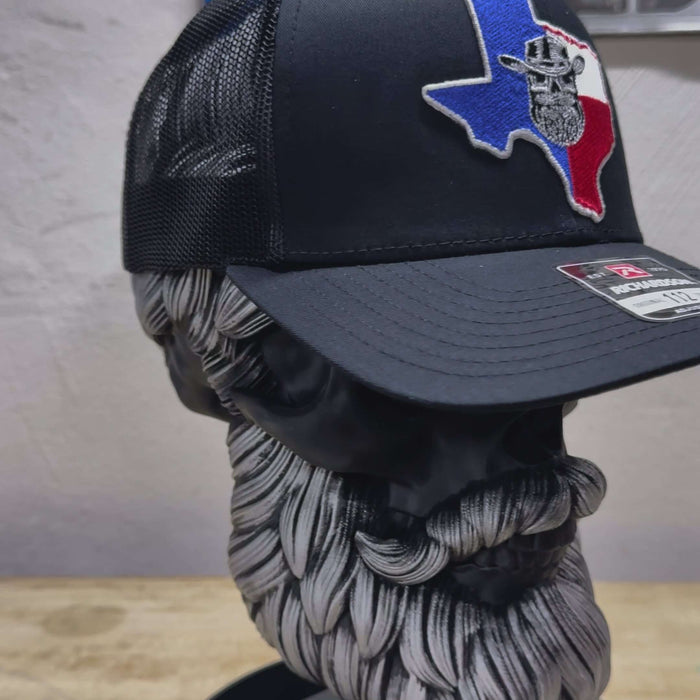 Texas Bearded Skull Cowboy Trucker Hat