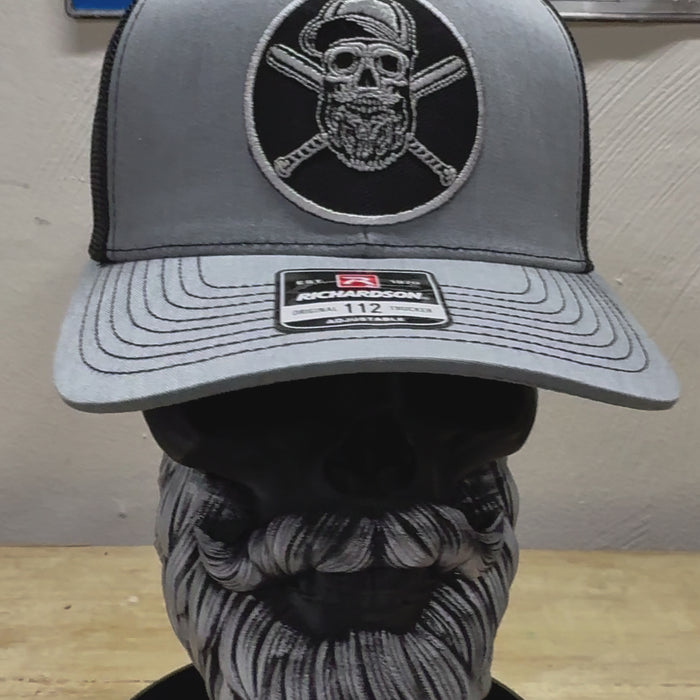 Baseball or Softball Bearded Skull Trucker Hat