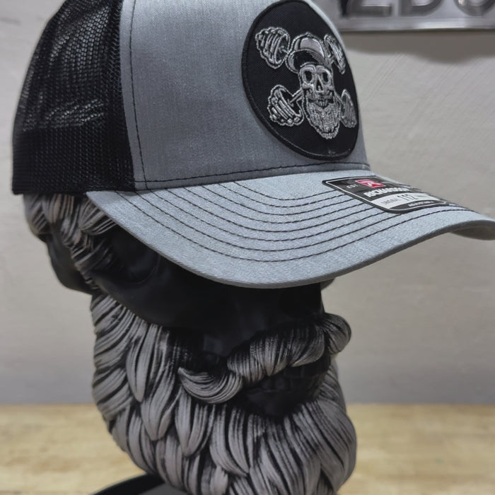 Beard Skull Weightlifting Workout Trucker Hat 