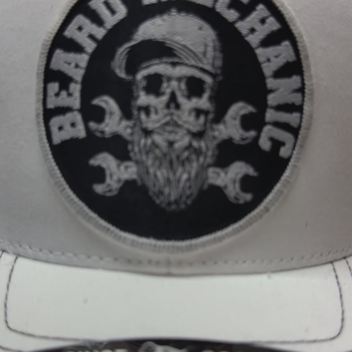 Beard Skull Embroidered Patch Mechanic Trucker Hat - Fun Gift for Beard Enthusiasts - Gift for Beard Lovers -Comes With A Free Beard Sticker (Copy)
