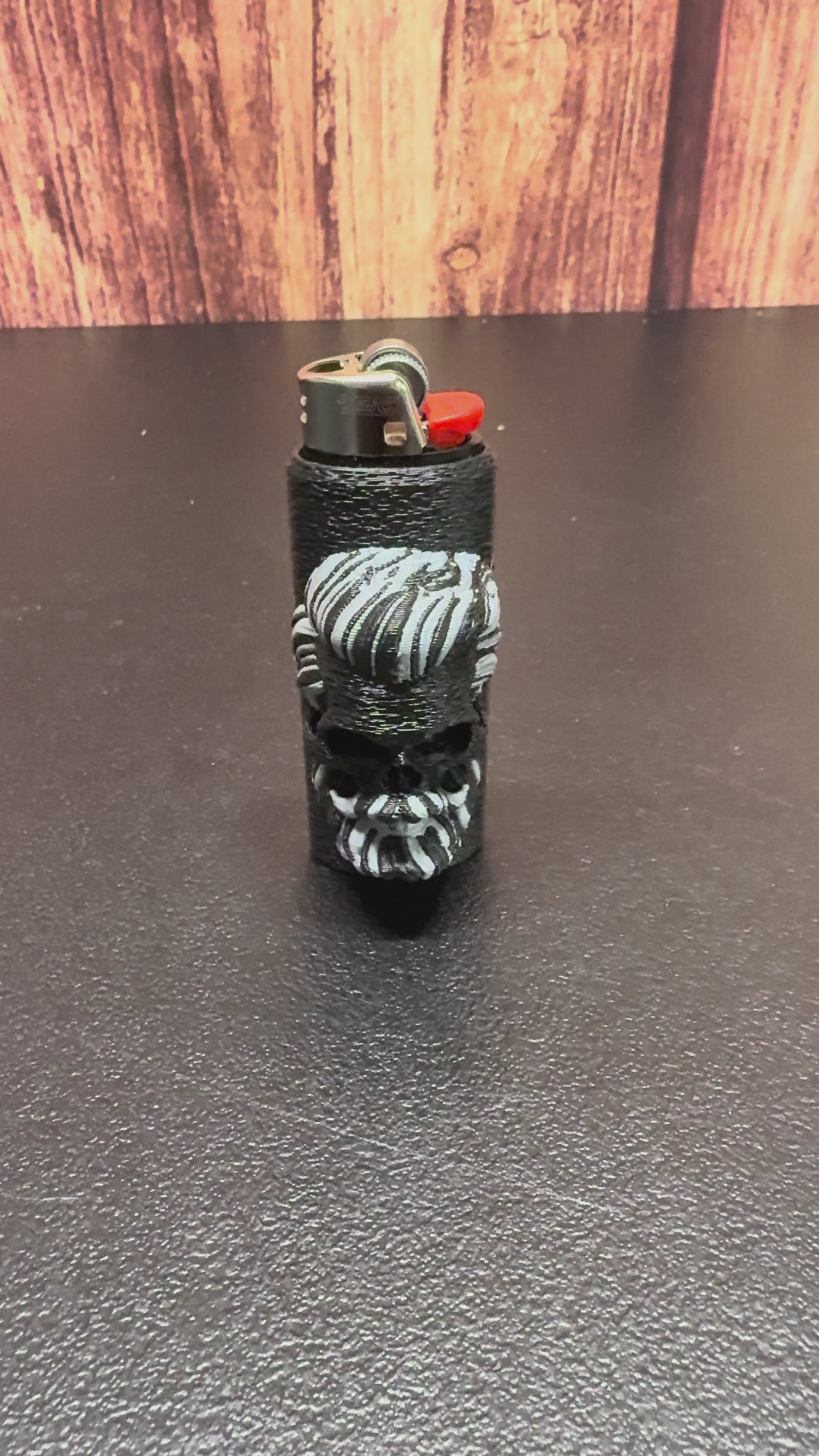 Bearded Skull BIC Lighter Holder – 3D Printed Pocket Sleeve