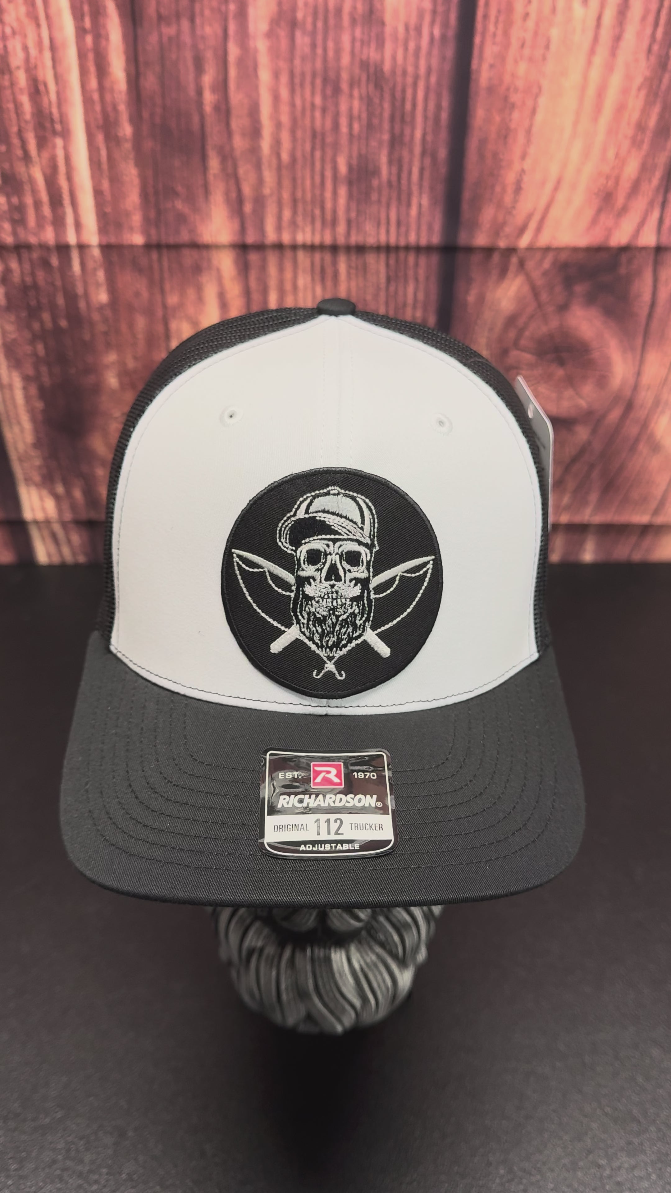 Bearded Skull Fishing Crossbones Richardson Trucker Hat