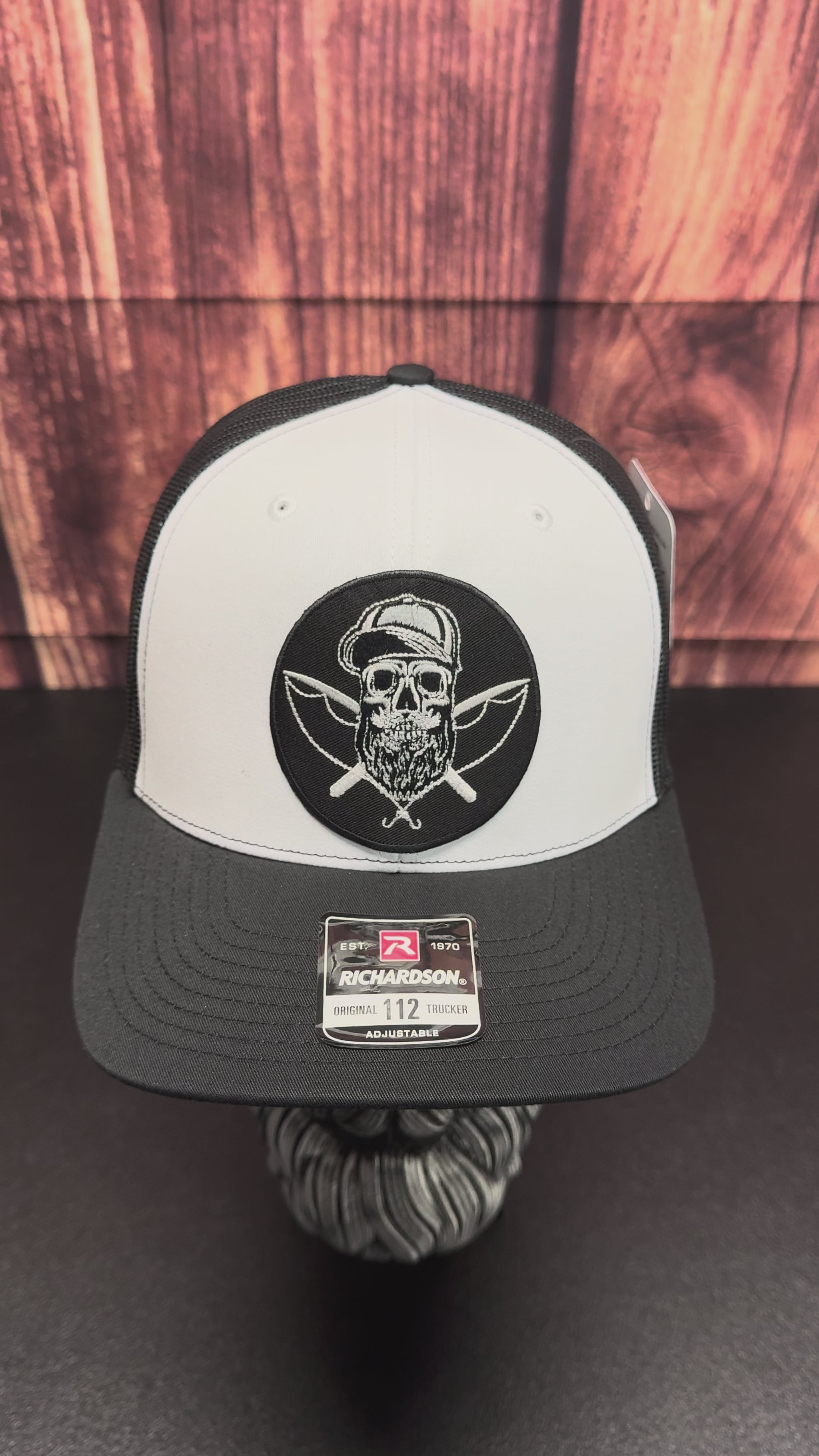 Bearded Skull Fishing Crossbones Richardson Trucker Hat