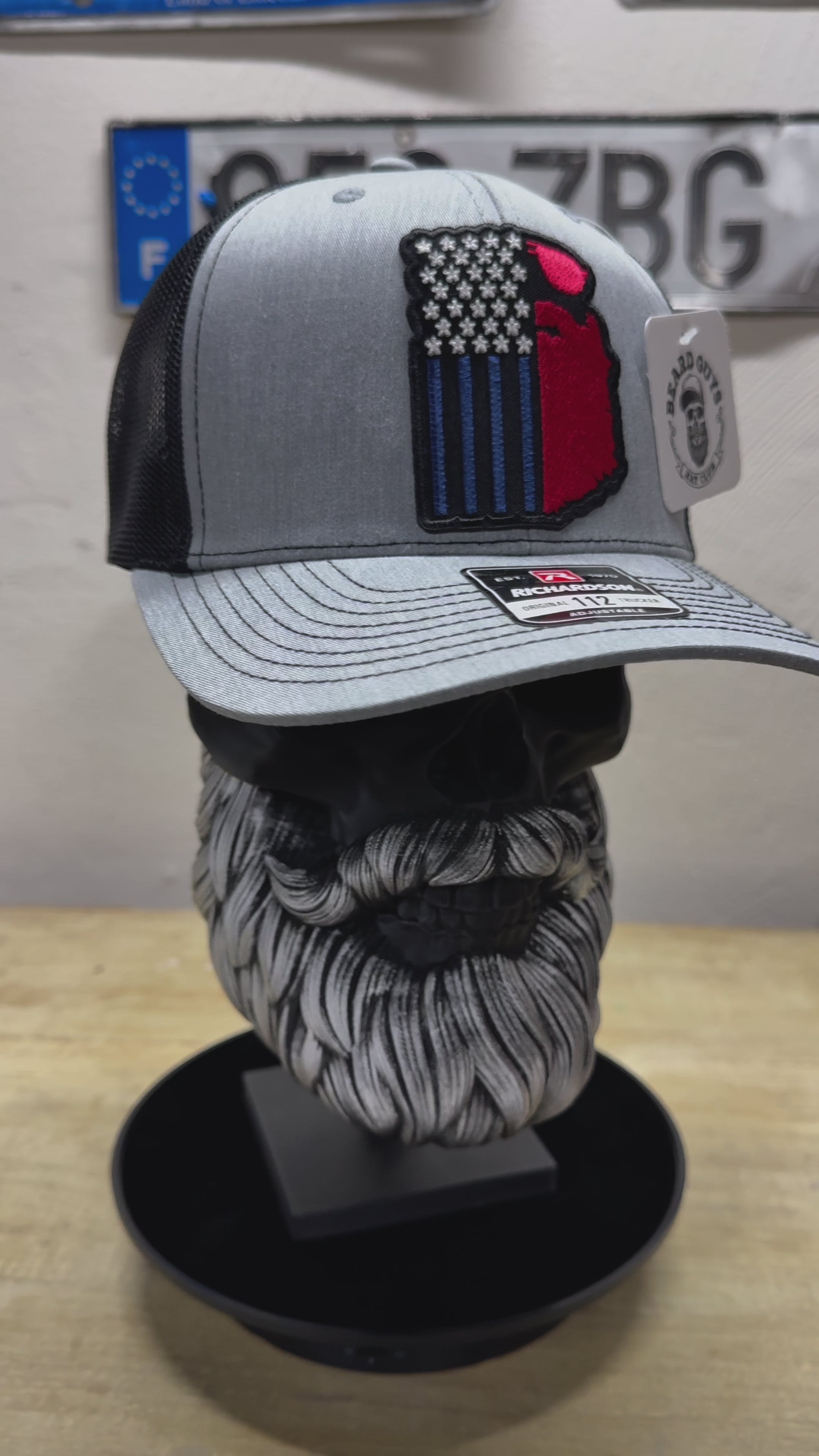 American Flag Trucker Hat - Patriotic Hats for Bearded Men