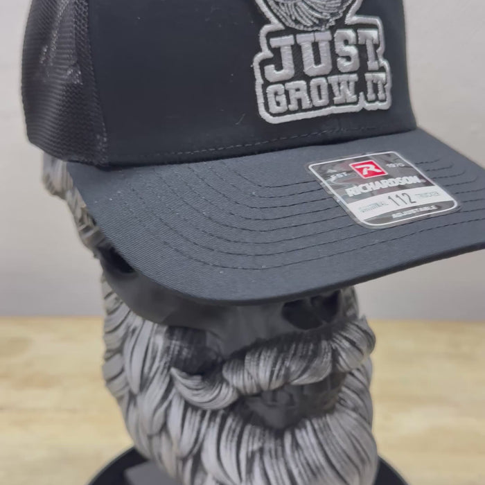 Just Grow It Bearded Skull Trucker Hat