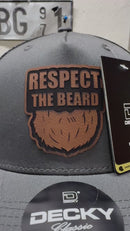 Respect The Beard Leather Patch Hat - Fun Trucker Hat