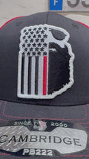 Bearded Fireman Trucker Hat - American Beard Flag With Red Stripe