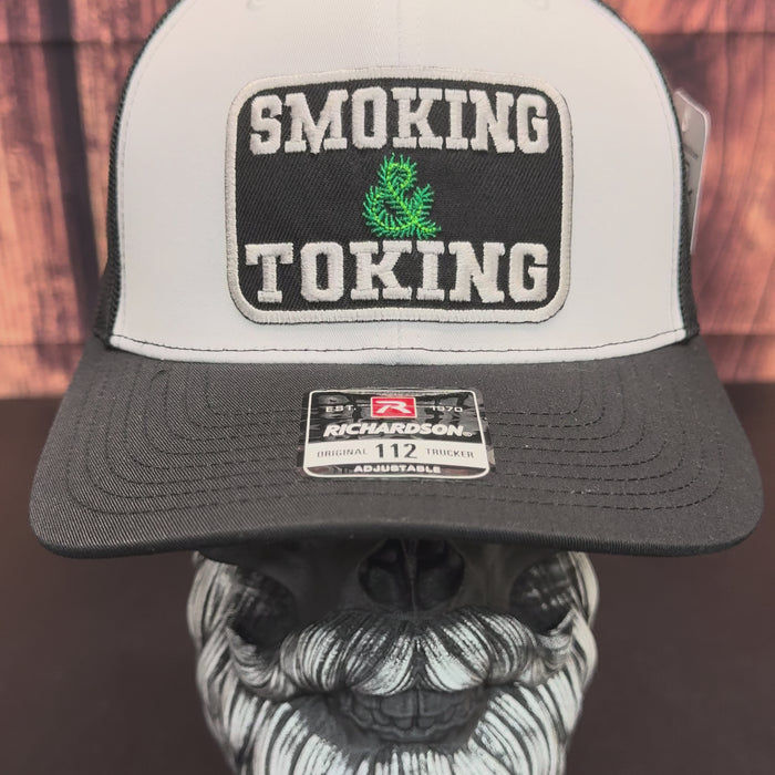 Smoking Toking Embroidered Patch On Richardson Trucker Hat