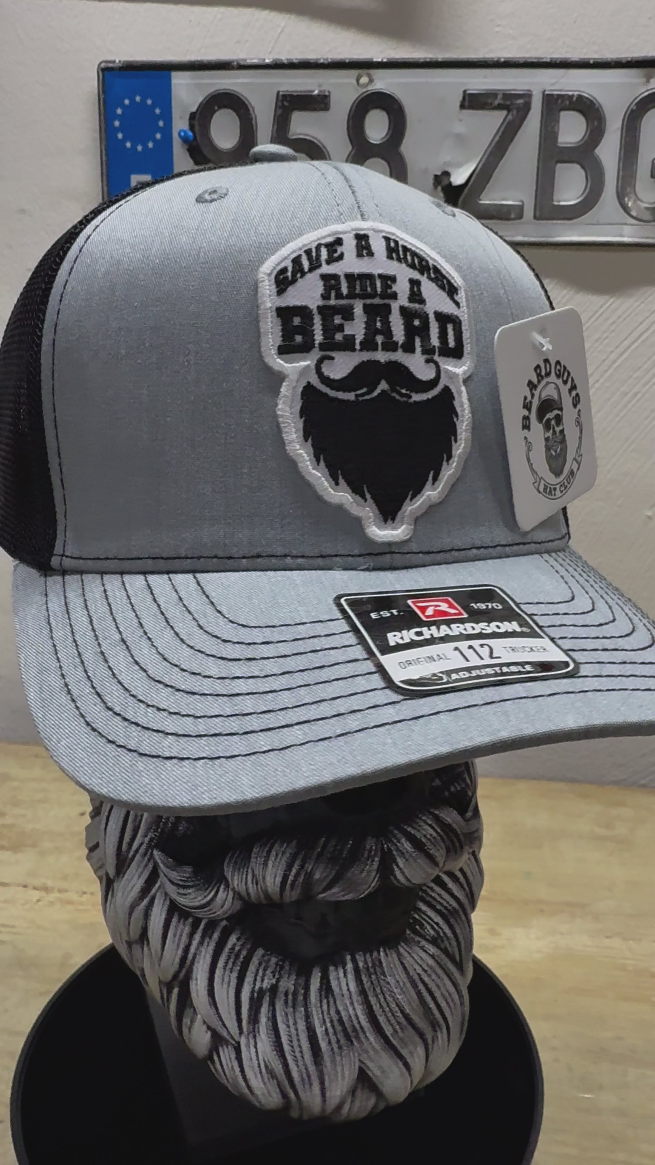 Save A Horse Ride A Beard Trucker Hat Back