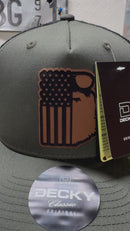 American Flag Face With Beard Trucker Hat Snap Back Leather Patch Video