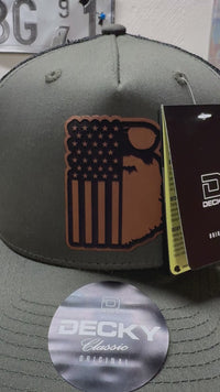 American Flag Face With Beard Trucker Hat Snap Back Leather Patch Video