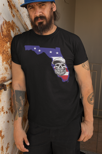 Florida Bearded Skull Tee – Sunshine State Beard Vibes Beard Guys Hat Club